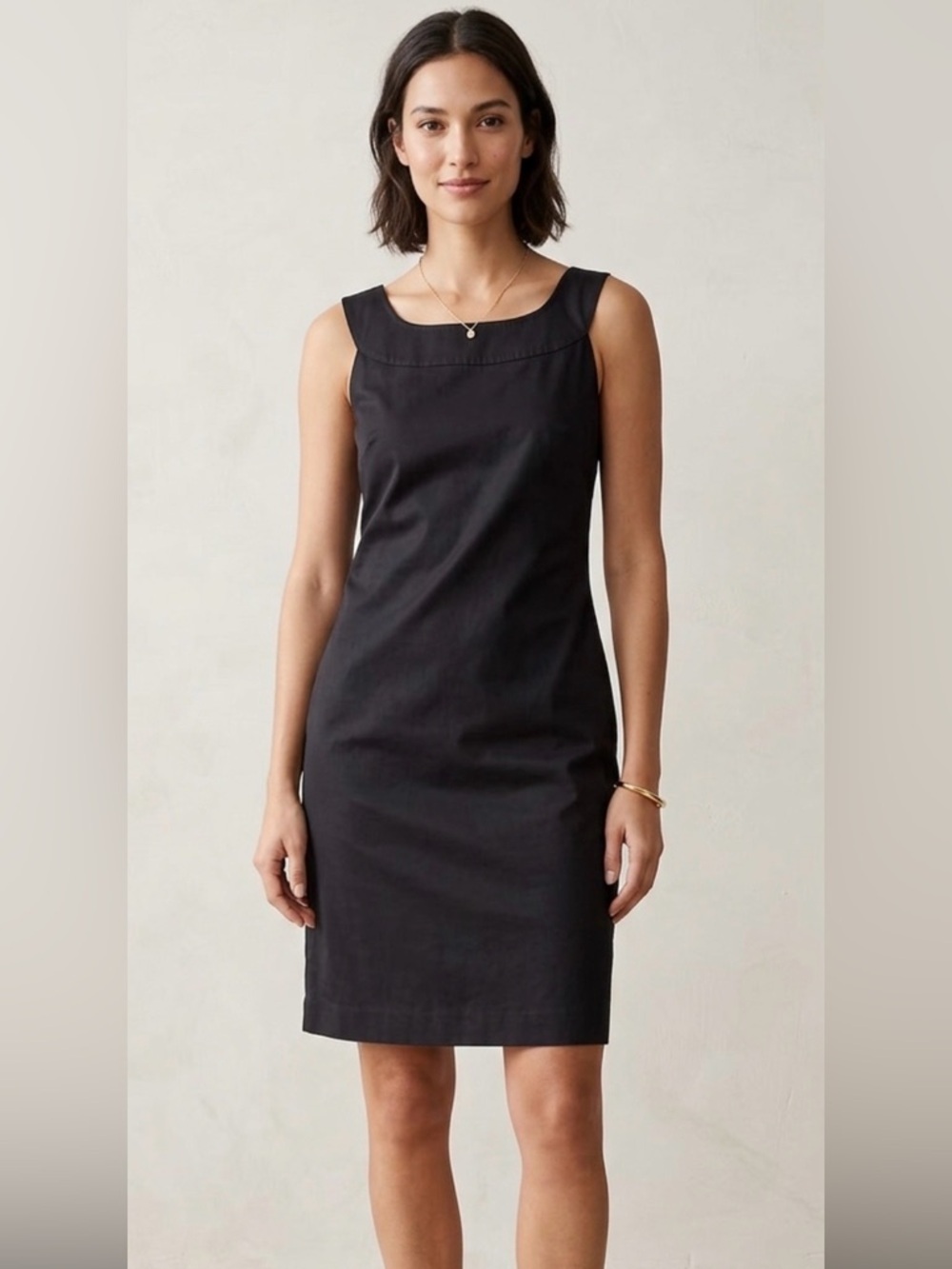 J. Crew classic Black Sleeveless Sheath Dress Cotton Poplin, Size 8